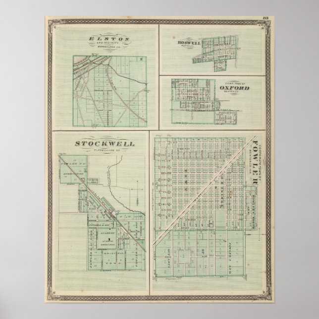 Poster Ville de Fowler, Benton Co (Devant)