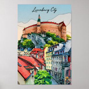 Poster Ville de Luxembourg Lieu de voyage célèbre