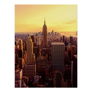 Poster Ville de New York avec Empire State