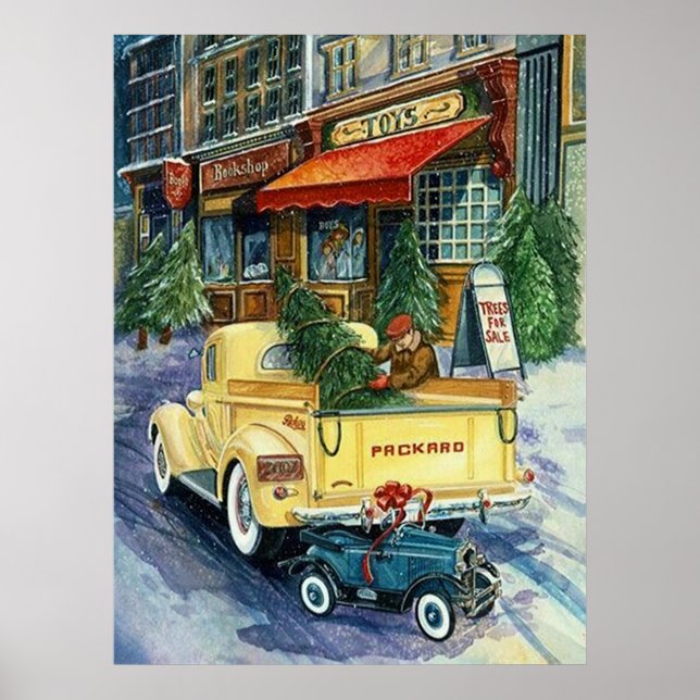 Poster Ville de Noël rétro (Devant)