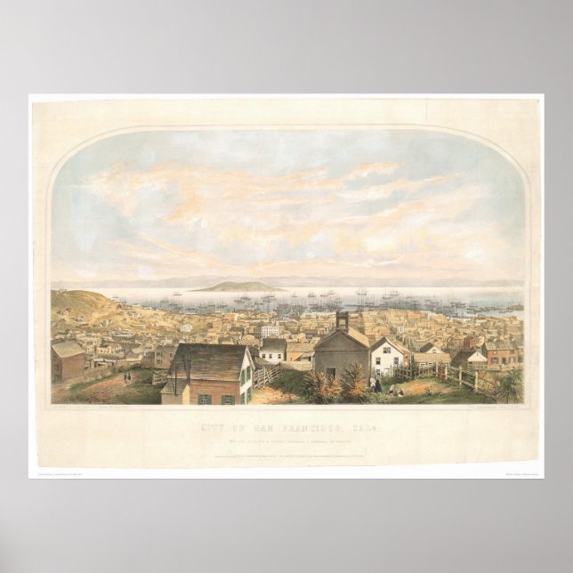 Poster Ville de San Francisco, CA 1852 (1065A) (Devant)