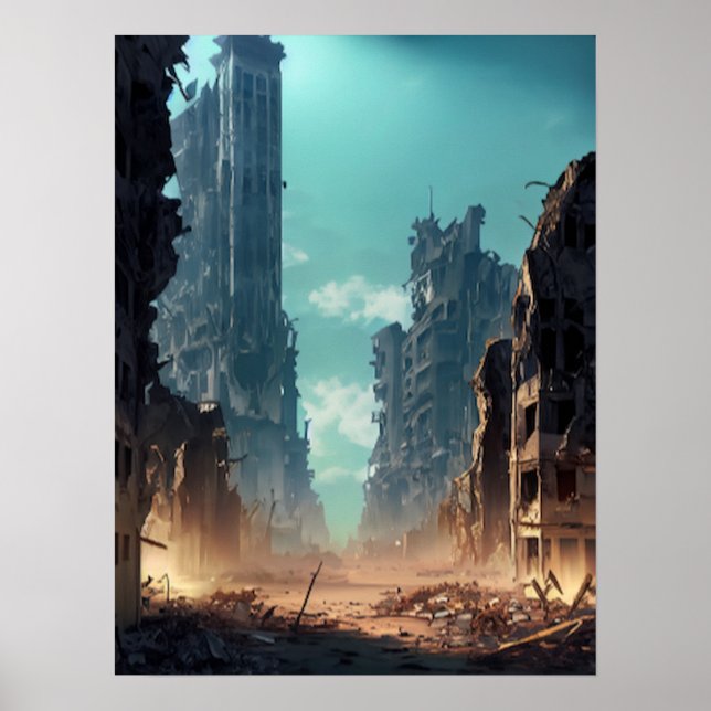 Poster Ville détruite (Devant)