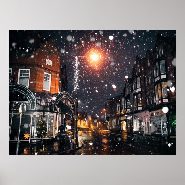 Poster Ville d'hiver de neige JPG Cityscape Résidence par (Devant)