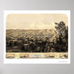 Poster Ville du Michigan, DANS la carte panoramique -