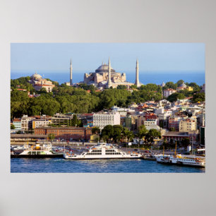 Poster Ville du paysage urbain d'Istanbul en Turquie