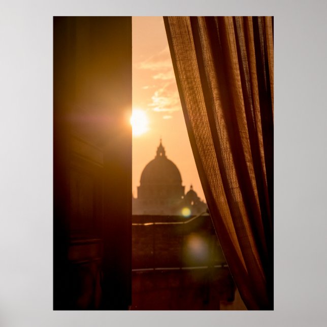Poster Ville du Vatican au coucher du soleil (Devant)