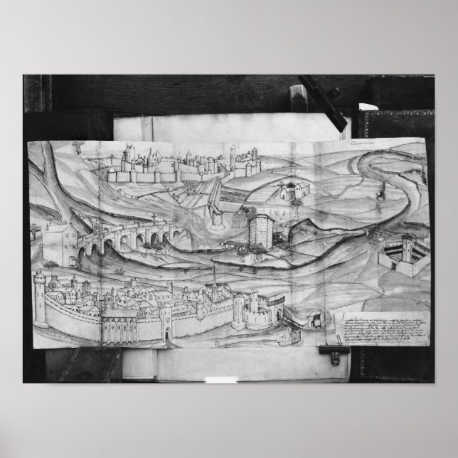 Poster Ville et village de Carcassonne, 1462 (Devant)