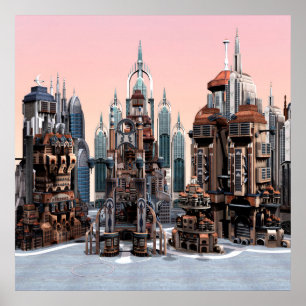 Poster Ville futuriste