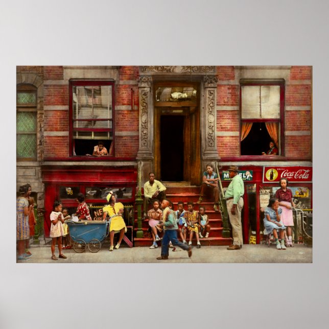 Poster Ville - Harlem NY - Stoop life 1935 (Devant)