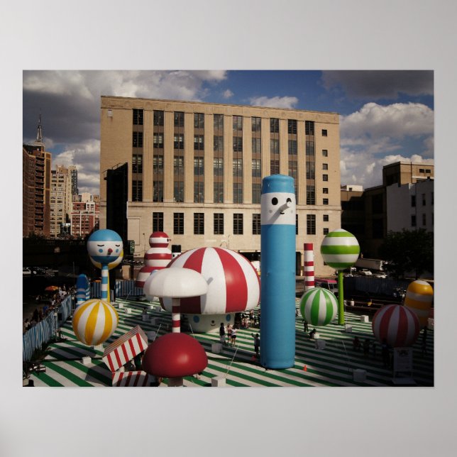 Poster Ville heureuse, Moyen (Devant)