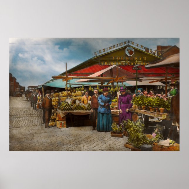 Poster Ville - Lexington market, Baltimore, Maryland 1890 (Devant)