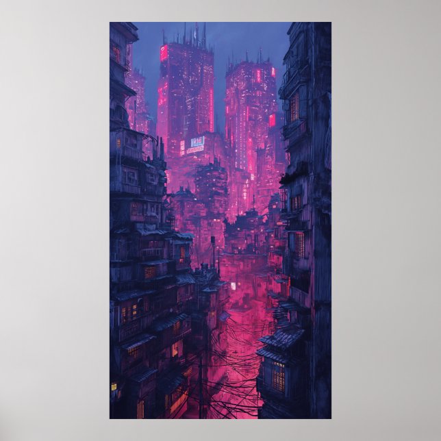 Poster Ville nocturne (Devant)