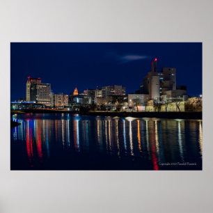 Poster Ville nocturne de Rochester, Minnesota