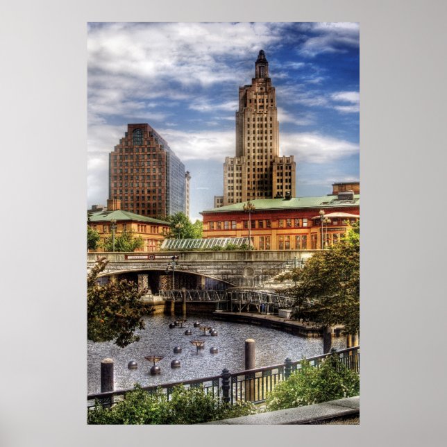 Poster Ville - Providence RI - Skyline (Devant)