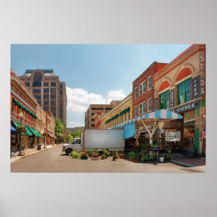 Poster Ville - Roanoke, Virginie - Le marché de la ville