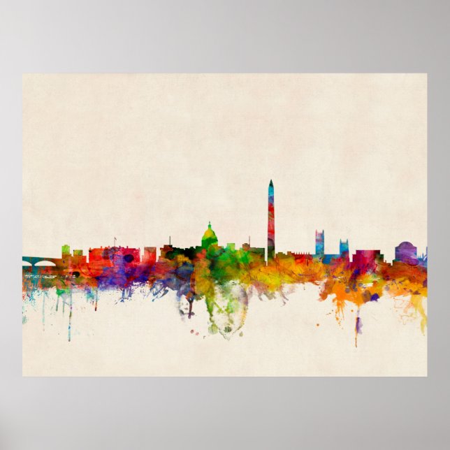 Poster Ville Skyline de Washington DC (Devant)