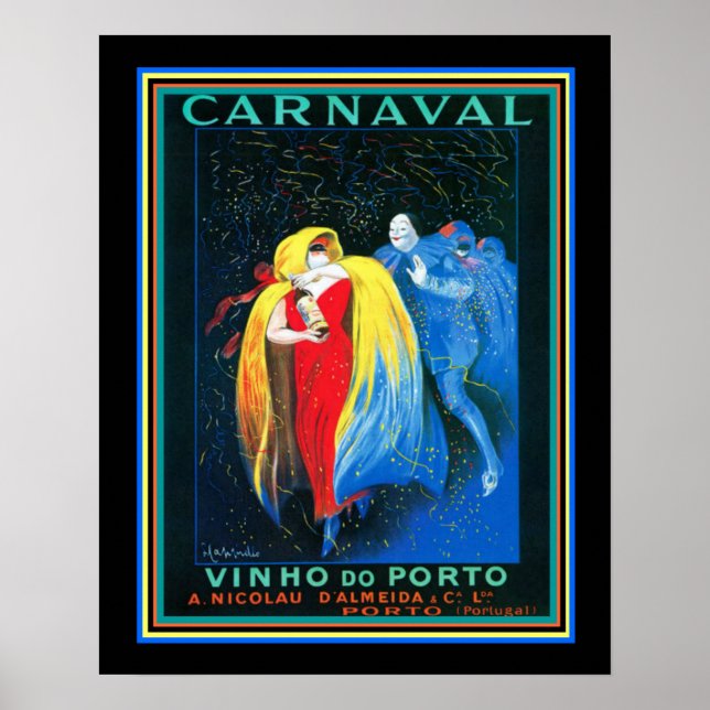 Poster Vin Carnaval Vintage Cappiello Annonce - 16x20 (Devant)