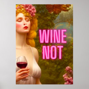 Poster Vin coloré Maman Citer du vin non rétro styled
