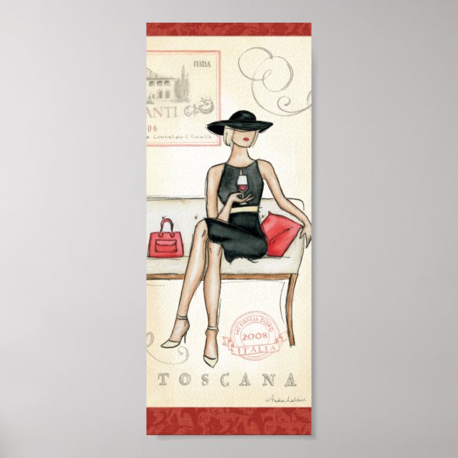 Poster Vin de boisson fashionista (Devant)