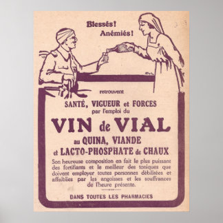 Poster Vin de Vial médecine vintage et