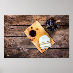 Poster Vin et fromage