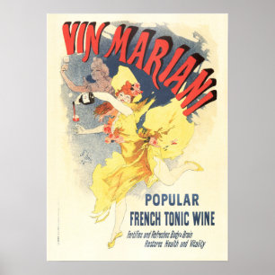 Poster VIN MARIANI VIN Jules Cheret Français Vintage