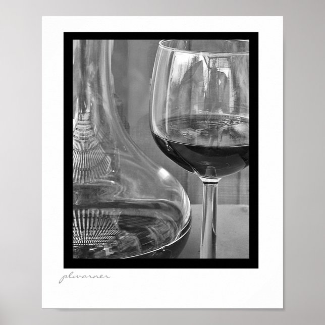 Poster vin noir et blanc deux (Devant)