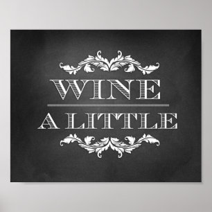 Poster Vin un petit Mariage ou signe de fête 8x10