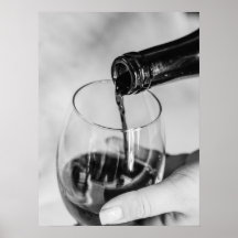 Vin Verser Élégant verre et bouteille Gros plan