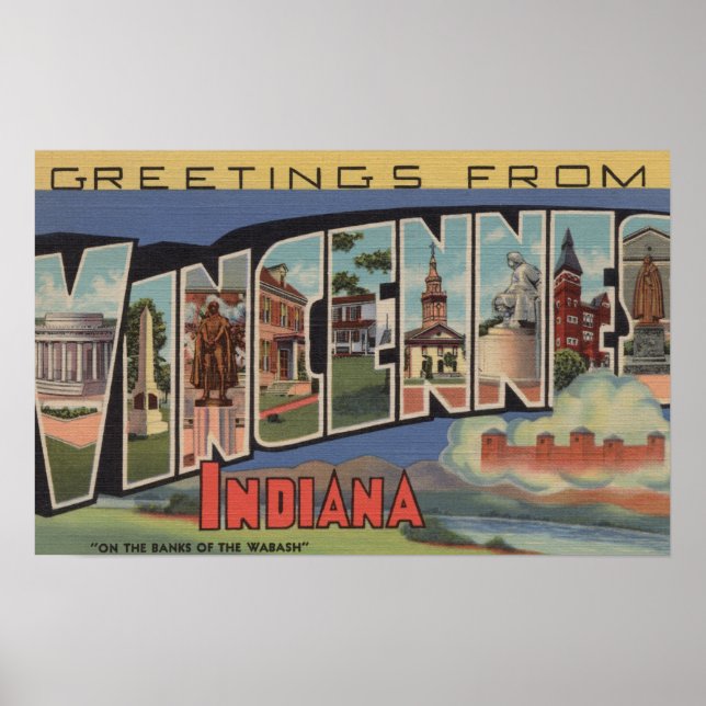 Poster Vincennes, Indiana - Scènes de grandes lettres (Devant)