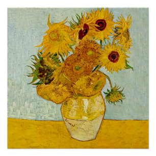 Poster Vincent Van Gogh 12 Tournesols Impressionniste