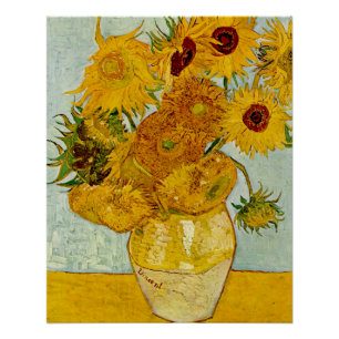 Poster Vincent Van Gogh 12 Tournesols Impressionniste