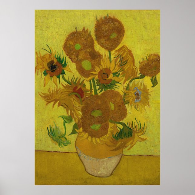 Poster Vincent Van Gogh 15 Peinture de tournesols (Devant)