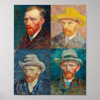 Poster Vincent Van Gogh 1887 Self Portrait Collage