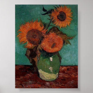 Poster Vincent Van Gogh 3 Tournesols Art Peinture Imprime