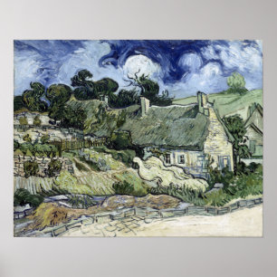 Poster Vincent van Gogh a couvert le cottage de chaume