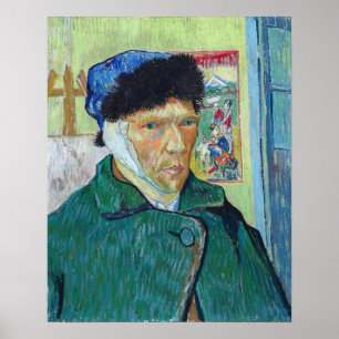 Poster Vincent van Gogh - Autoportrait avec oreille bandé