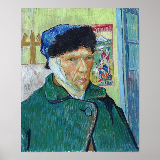 Poster Vincent van Gogh - Autoportrait avec oreille bandé (Devant)