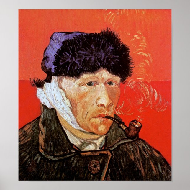 Poster Vincent Van Gogh - Autoportrait Avec Oreille Bando (Devant)