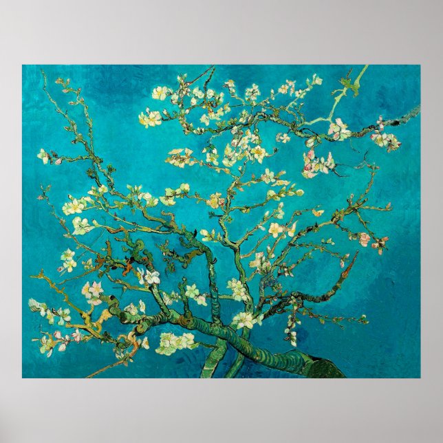 Poster Vincent Van Gogh Blossoming Almond Tree Floral Art (Devant)