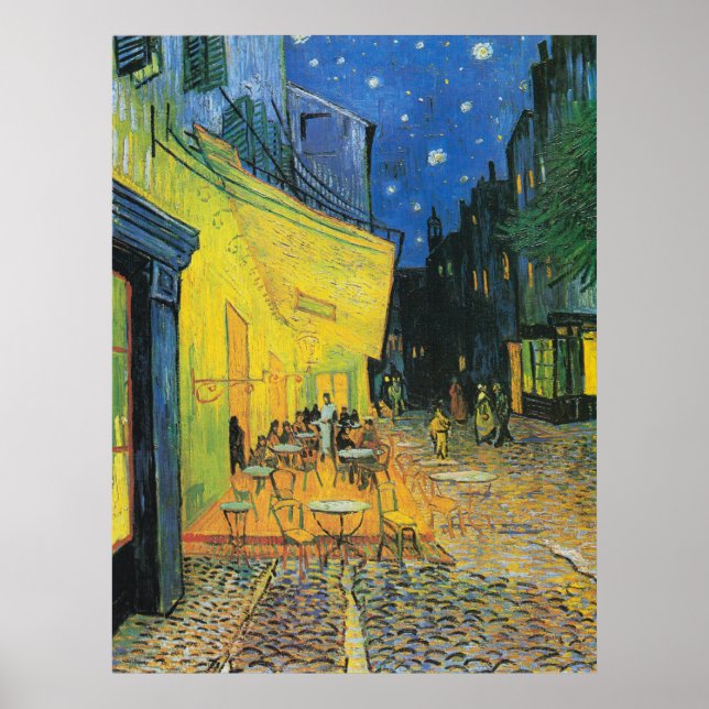 Poster Vincent van Gogh Café Terrasse en soirée (Devant)