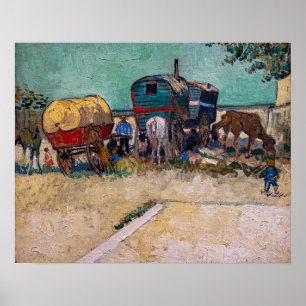 Poster Vincent Van Gogh - Caravanes, camp tsigane près d'