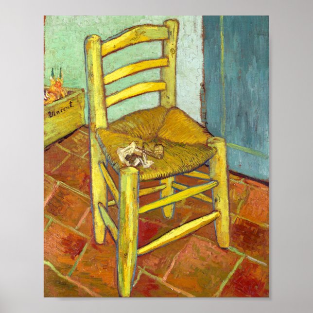 Poster Vincent Van Gogh Chaise avec tuyau (Devant)