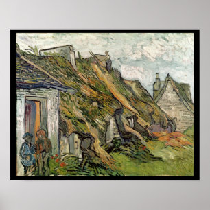 Poster Vincent van Gogh   Chalets à chaume en Chaponval