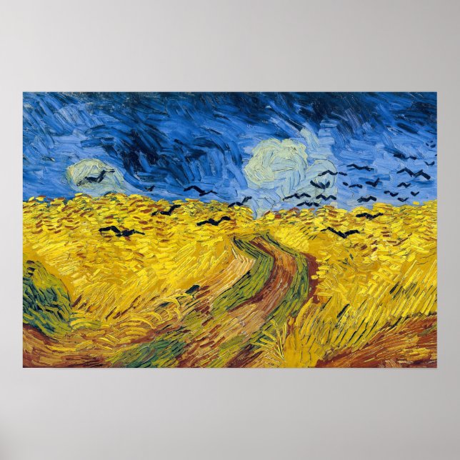 Poster Vincent van Gogh - Champ de blé aux corbeaux (Devant)