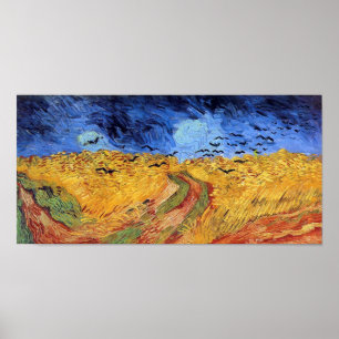 Poster Vincent Van Gogh - Champ de blé avec des corbeaux