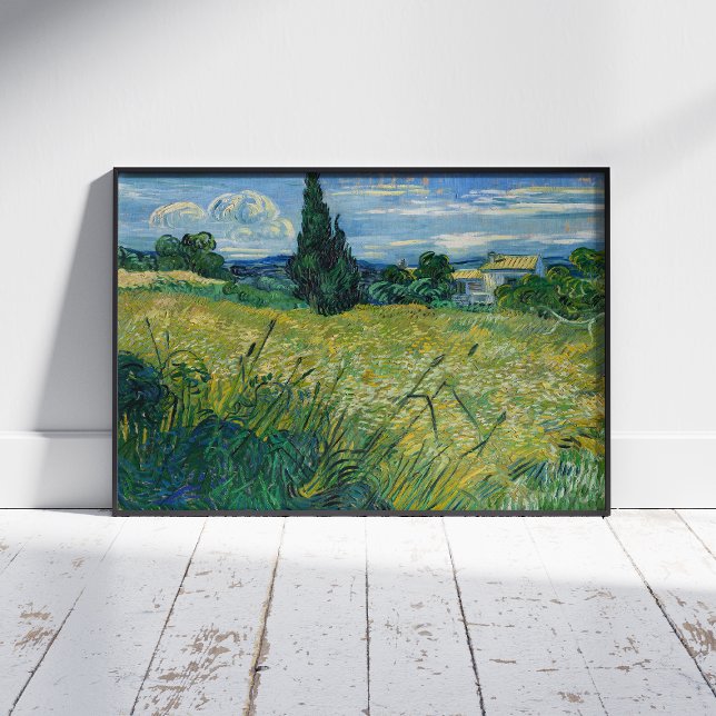 Poster Vincent Van Gogh, champ de blé vert avec Cypress (Créateur téléchargé)