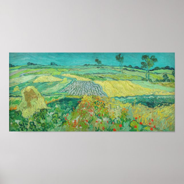 Poster Vincent van Gogh - Champs de blé près d'Auvers (Devant)