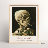 Vincent van Gogh Crâne avec Cigarette Art Imprimer