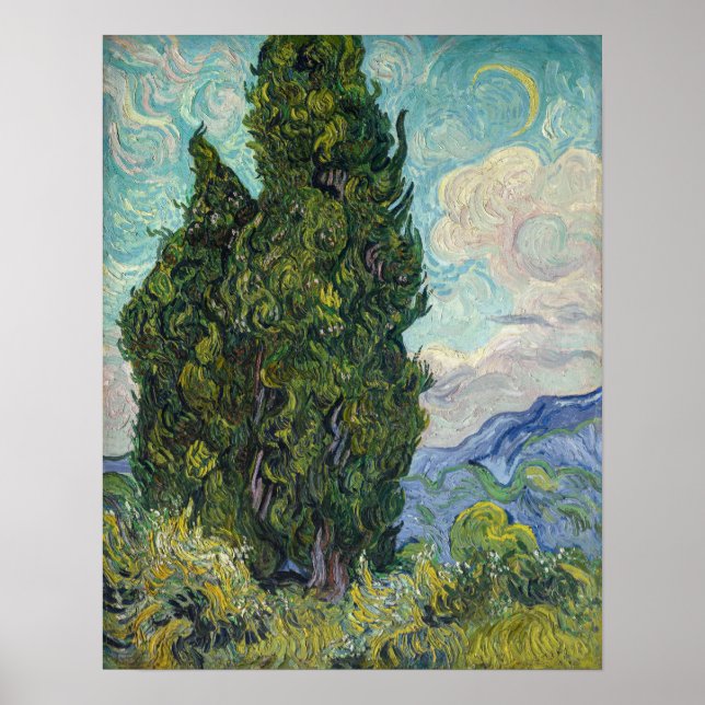 Poster Vincent van Gogh - Cyprès (Devant)